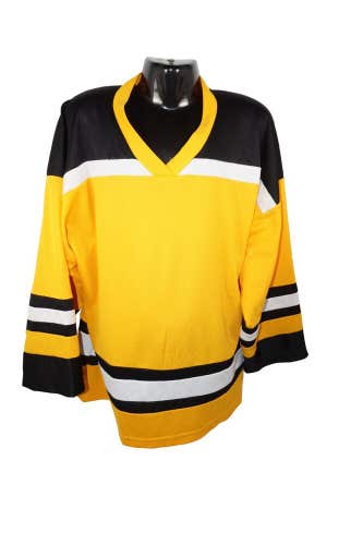 Youth Large Xlarge - Xtreme Basics Yellow Black White Hockey Jersey - Yth L/XL