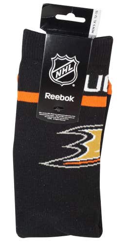 Vintage Adult Sock Size 12-15 - Nhl Anaheim Ducks Hockey - Reebok Jacquard Stocking 2015