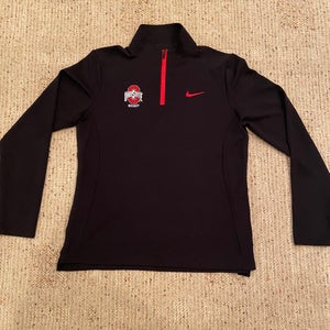 Black Nike Ohio State Hockey Women's Dri-Fit Quarter (1/4) Zip Sweatshirt M