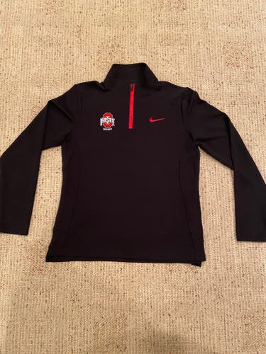 Black Nike Ohio State Hockey Women's Dri-Fit Quarter (1/4) Zip Sweatshirt M