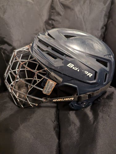 Bauer RE-AKT 150 Navy Helmet Medium with Cage