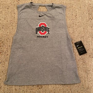 Brand New Gray Nike Ohio State Hockey Dri-Fit Tank Top Shirt M (With Tags)