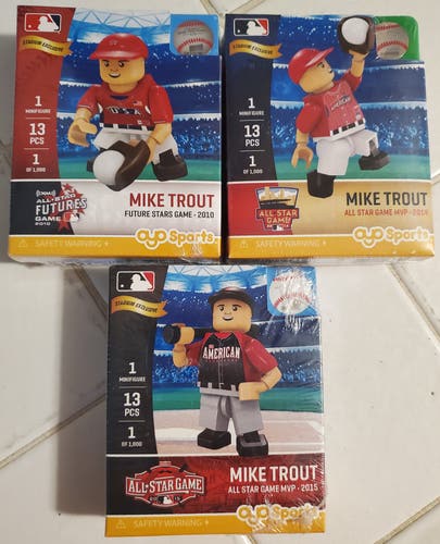 MIKE TROUT OYO FIGURE LEGO MINIFIGURE LOT OF Three (3) ANAHEIM LA ANGELS OHTANI