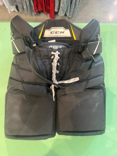 Black Used Junior Large CCM Axis 1.5 Hockey Goalie Pants