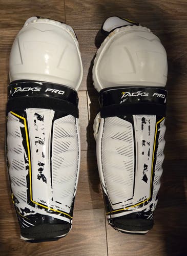 Used Senior CCM Tacks Pro 15" Shin Pads Pro Stock