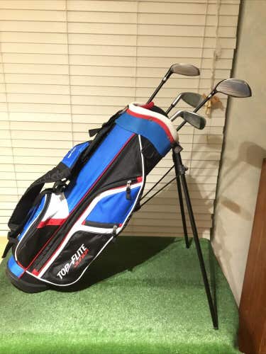 Top Flite Junior Set (Driver, Hybrid, 7 Iron, Sand Wedge) Graphite & Stand Bag