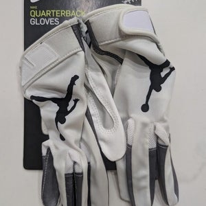 Nike Football Air Jordan Quarterback Skill Gloves White Black CV7987 Size XXL