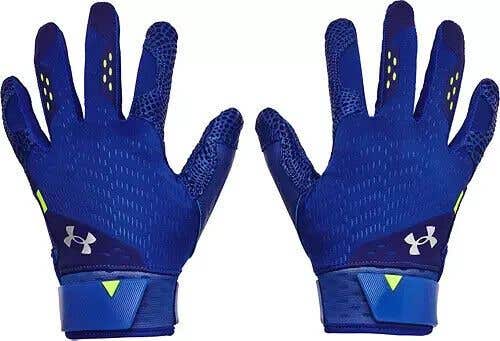 Mens UA Under Armour Bryce Harper Pro Batting Gloves Blue Baseball 1365465 Sz Small