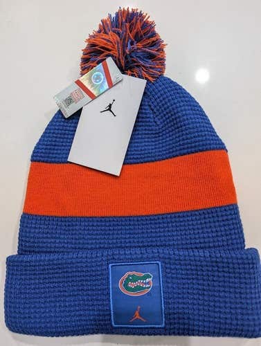 UF Florida Gators Beanie Jordan Brand Sideline Team Cuffed Knit Hat with Pom NWT