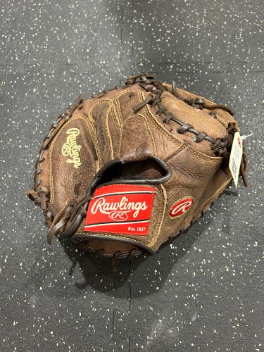 Used Rawlings Player Preferred Right Hand Throw Catcher's Baseball Glove 33"