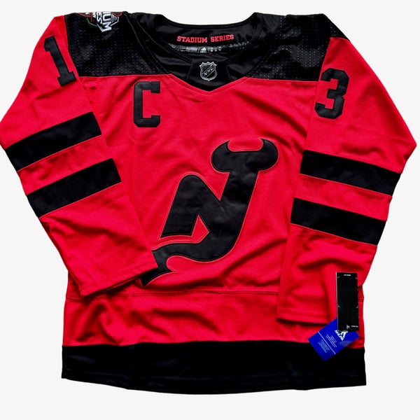 New Jersey Devils Nico Hischier Men's 2024 Hockey Stadium Series Red Jersey (Size: 50)