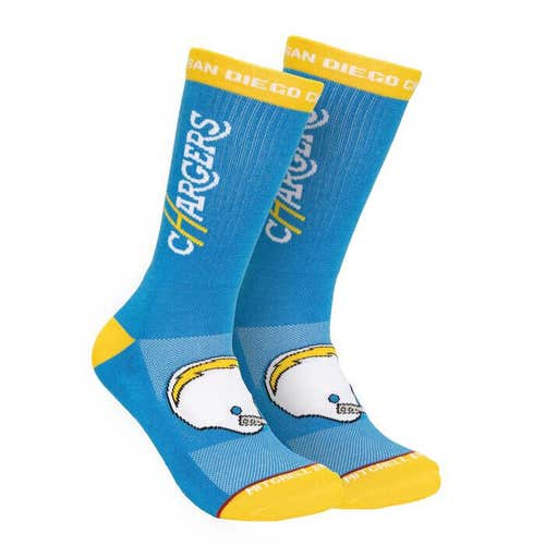 2024 Mitchell & Ness Blue Classic Los Angeles Chargers Kick Off Crew Socks