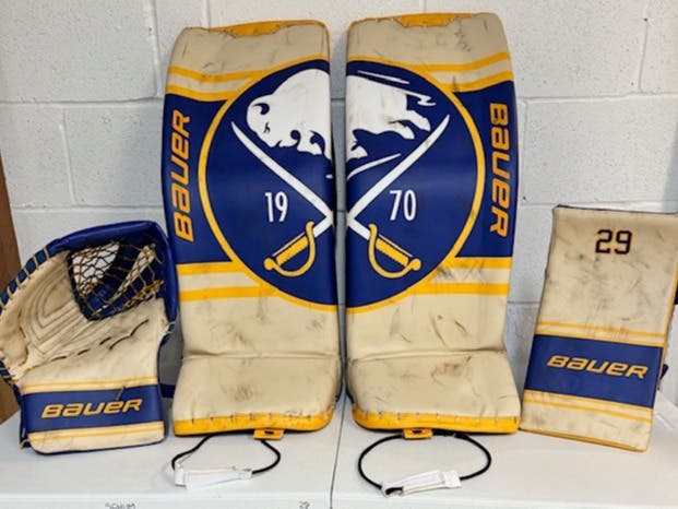 Used Bauer Digi-Print Supreme Ultrasonic Full Right Goalie Full Set Custom Buffalo Sabres
