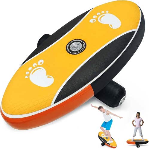 Balance Board Trainer for Kids, Premium Surf Balancing Boards w Hand Pump Orange