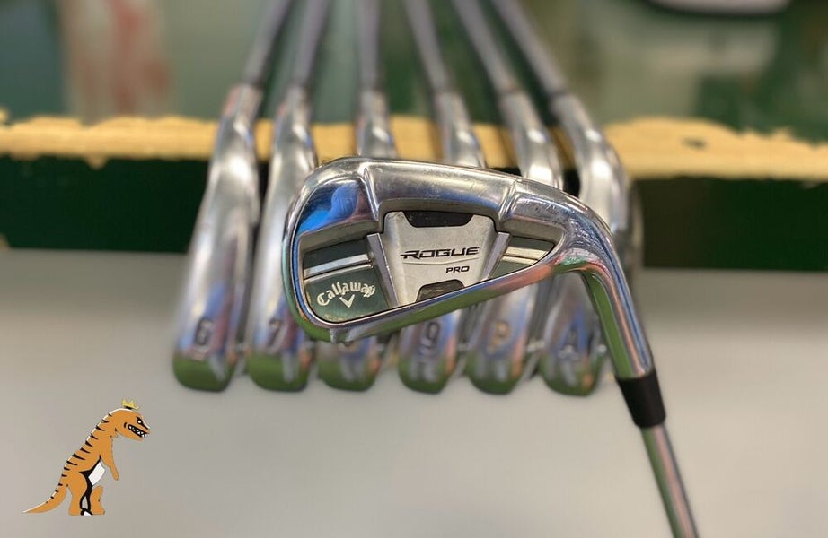 Used RH Callaway Rogue Pro Iron Set 5-Gap Wedge KBS Max Regular Flex Steel