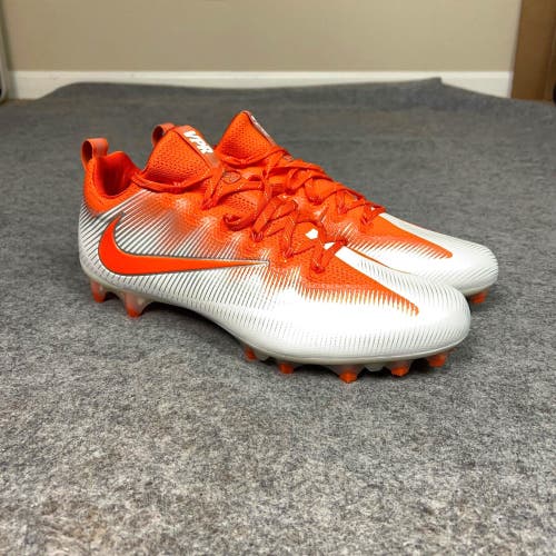 Nike Mens Football Cleats 14 White Orange Shoe Lacrosse Vapor Untouchable Pro CF