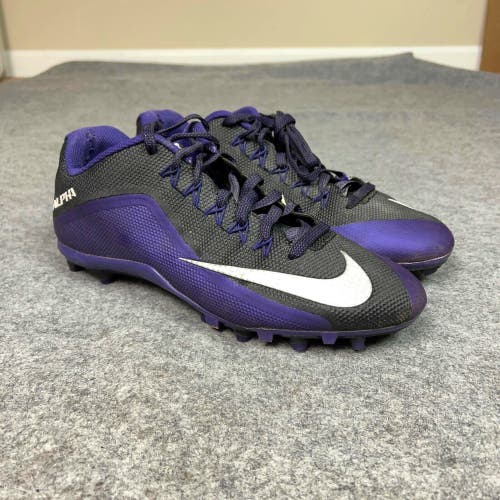 Nike Mens Football Cleats 12 Purple Black Shoe Lacrosse Alpha Pro 2 TD PF Low