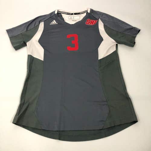 Sacred Heart Pioneers Womens Jersey Large Gray Red Adidas Soccer Top NCAA #3