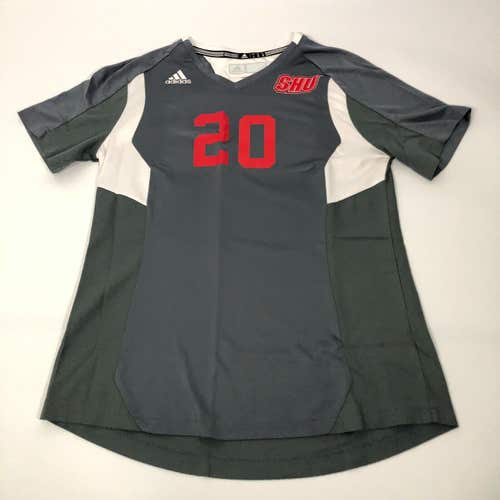 Sacred Heart Pioneers Womens Jersey Large Gray Red Adidas Soccer Top NCAA #20