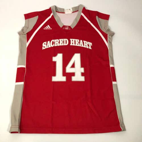 Sacred Heart Pioneers Womens Jersey Medium Red Adidas Basketball Top NCAA #14