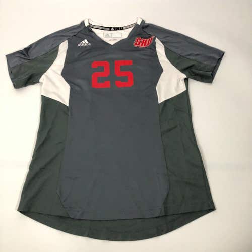 Sacred Heart Pioneers Womens Jersey Large Gray Red Adidas Soccer Top NCAA #25