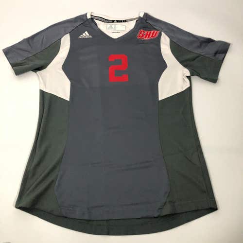 Sacred Heart Pioneers Womens Jersey Large Gray Red Adidas Soccer Top NCAA #2