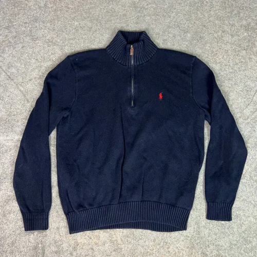 Lot of 3 Polo Ralph Lauren Sweaters Size L Blue Green 1/4 Zip M Polo Shirt