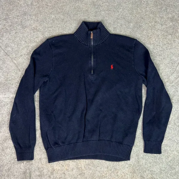 Lot of 3 Polo Ralph Lauren Sweaters Size L Blue Green 1/4 Zip M Polo Shirt