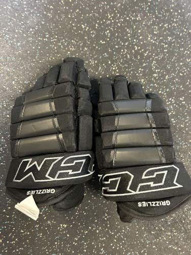 New CCM Pro Stock HG4PC Black Senior Sr. Ice Roller Hockey Gloves 15”