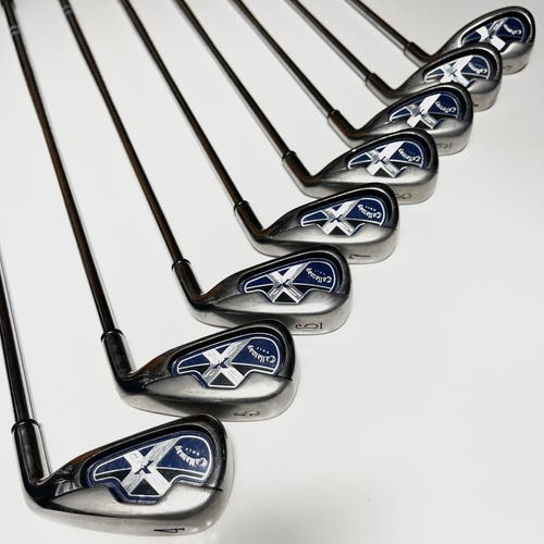 Callaway X18R Iron Set 4-9, PW, SW Right Handed Uniflex Steel Shafts