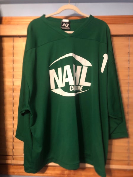 Used Green NAHL Combine jersey Goalie cut XXL/ NAHL Water Bottle