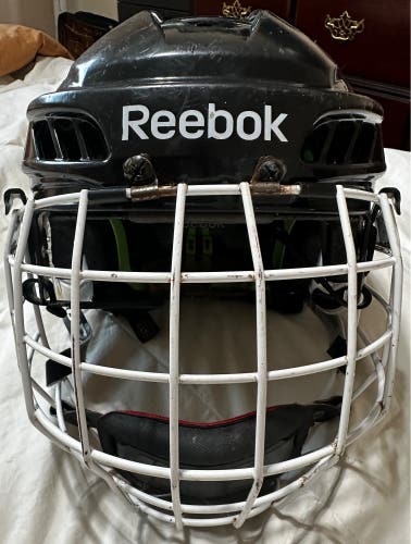 Reebok 11K Size Small Combo Hockey Helmet With White Cage