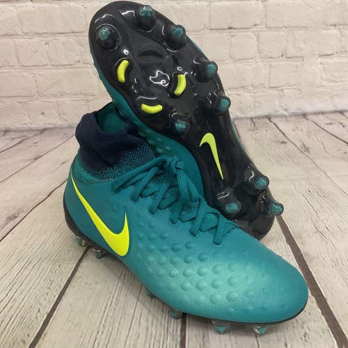 Nike Magista Obra II GS FG Soccer Cleats Youth US Size 4 Teal Lace Up Cleats