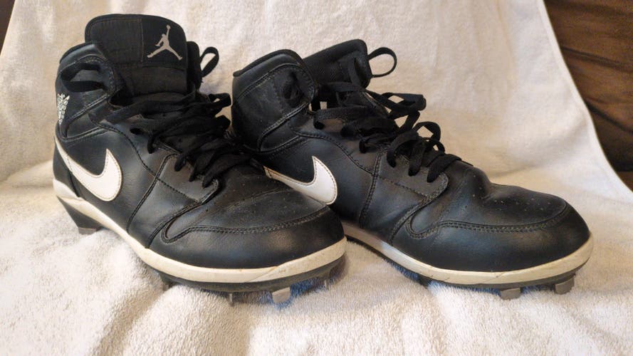 Jordan 1 Retro Metal Black/White Men's Baseball Cleats, Used