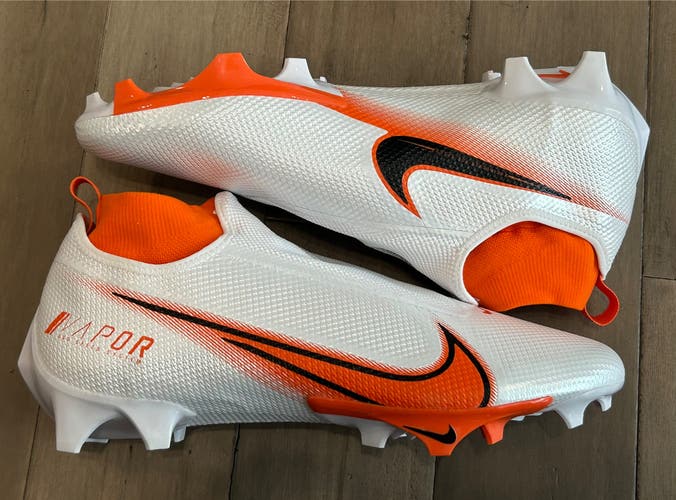 Size 14.5 Men’s Nike Vapor Edge Pro 360 White Orange Football Cleats