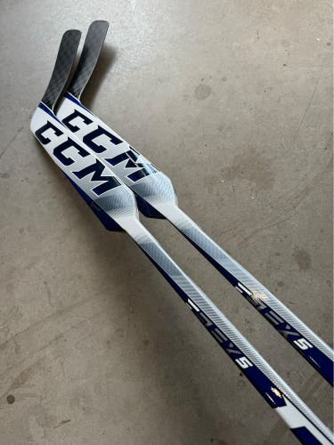 2 PACK NCAA New Senior CCM Full Right 25" Paddle Pro Stock Eflex 5 prolite Goalie Stick