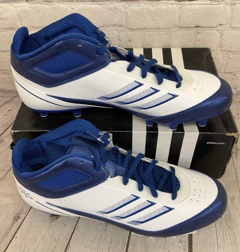 Adidas G23489 Scorch X Superfly Mid Men's Football Cleats White Royal Blue US 15