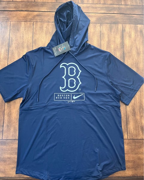 Boston Red Sox — Dri Fit Short Sleeved Hoodie — Size Large