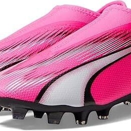 Puma 107770 01 Ultra Match FG/AG JR Girl's Soccer Cleats Pink White Black US 6