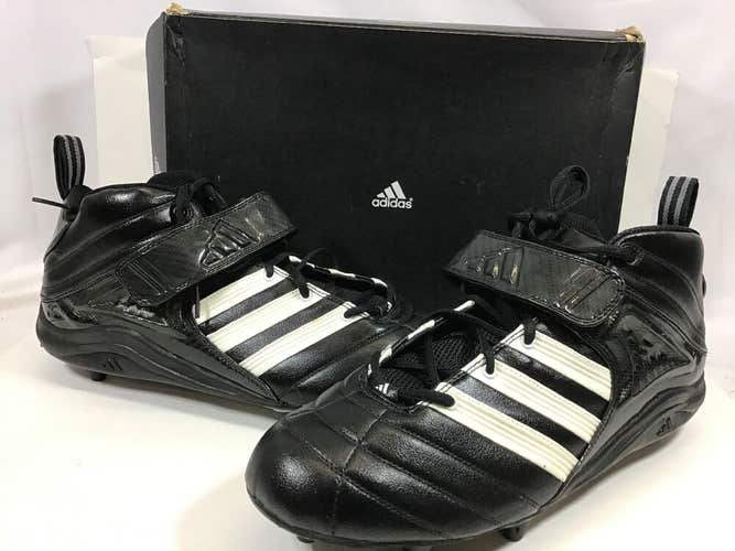 Adidas 352748 Grid Iron 3/4 D Men's Football Cleats Black White Silver US 14