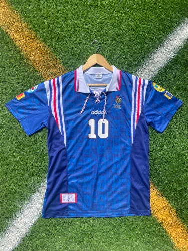 France 1996 Home Zidane Retro Soccer Jersey