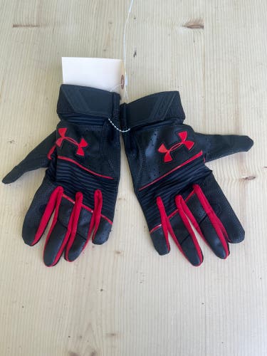 Black Used Youth Small Under Armour Batting Gloves