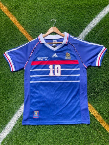 France 1998 Home Zidane Retro Soccer Jersey