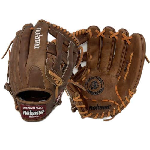 Nokona Walnut 12.75 Inch Baseball Glove Outfield H Web Right Hand Throw