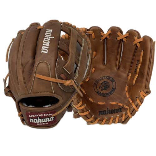 Nokona Walnut 11.75 Inch Baseball Glove Utility H Web Right Hand Throw