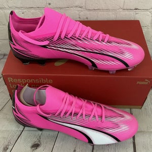 Puma 107754 01 Ultra Match FG/AG Women's Soccer Shoes Pink White Black US 11