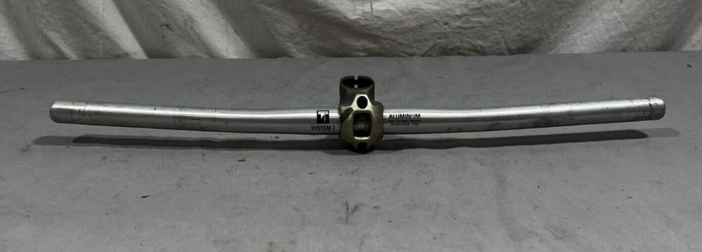 Vintage 1990s System 2 555mm Silver Aluminum Flat Handlebar 70mm Aluminum Stem