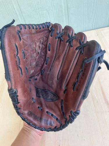 Brown Used Kid Pitch (9YO-13YO) DeMarini Right Hand Throw Outfield Softball Glove 13"