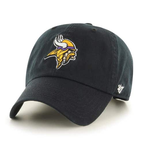 Minnesota Vikings Black 47 Brand NFL Clean Up Adjustable Strapback Hat Dad Cap