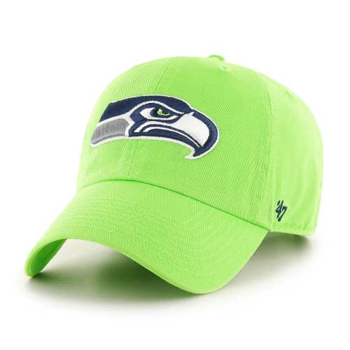 2024 Seattle Seahawks Green '47 Brand NFL Clean Up Adjustable Strapback Hat Dad